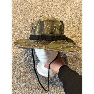 Military Boonie Hat Mens 7 1/2 Green Tiger Stripe Camo Hot Weather Ripstop Hat